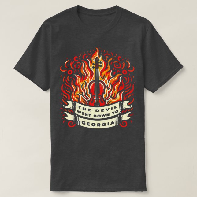 Camiseta O Diabo Desceu Para A Terra 2 Da Georgia (Frente do Design)
