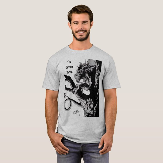 Camiseta O diabo do jérsei (Frente Completa)