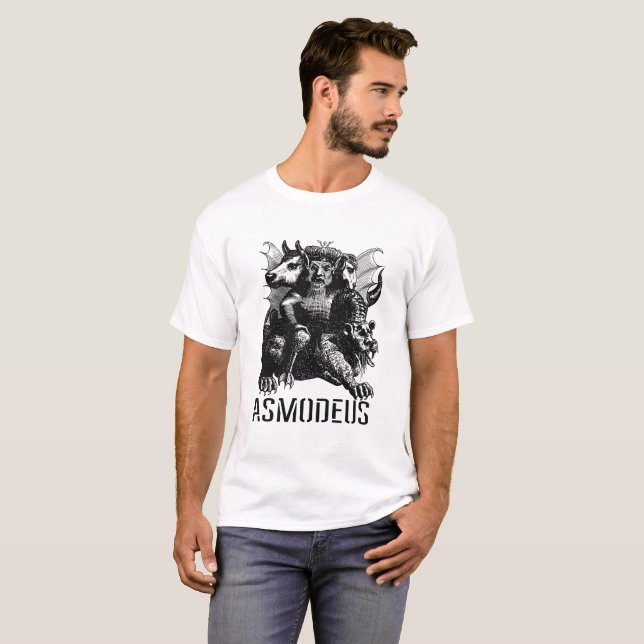 Camiseta O Diabo Personificado Ilustração Asmodeus (Frente Completa)