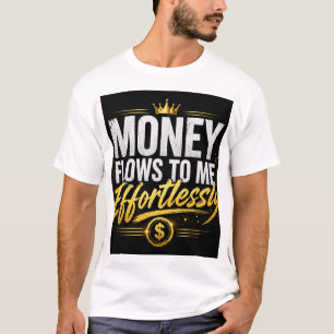Camiseta O Dinheiro Flui Para Mim Sem Esforço – Luxo Riquez