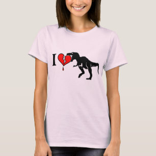 Camiseta O dinossauro come o coração