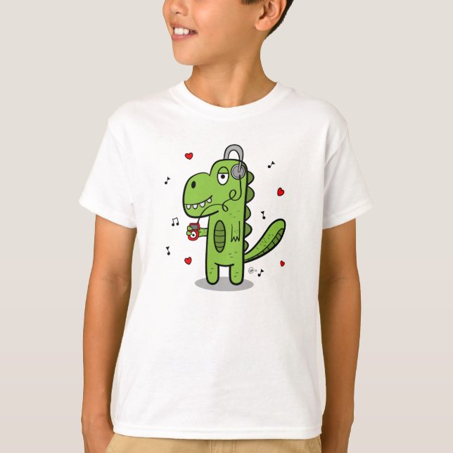 Camiseta O dinossauro de Rockosaur caçoa o t-shirt (Frente)