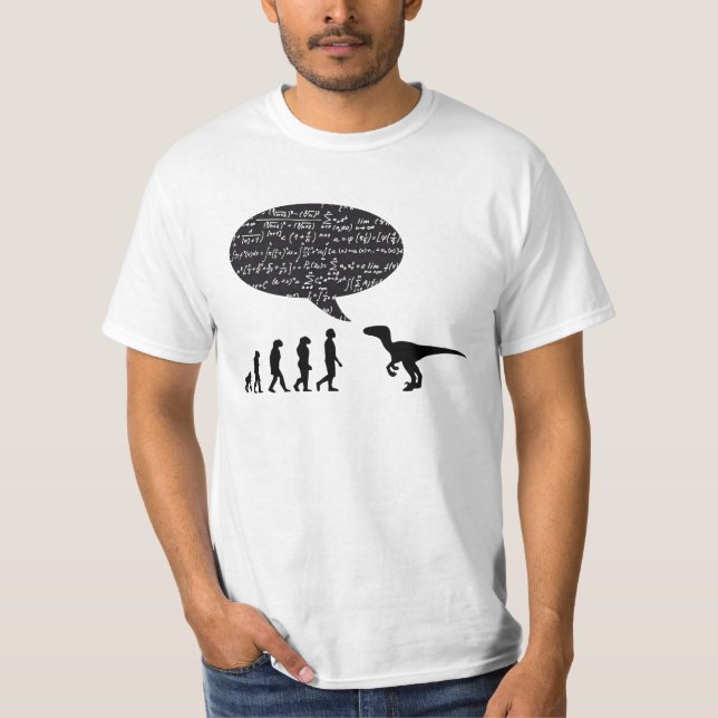 Camiseta O dinossauro encontra o t-shirt do homem (Frente)