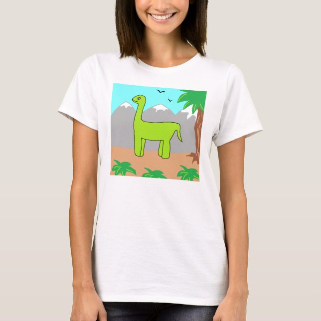 Camiseta O dinossauro feliz (Frente)
