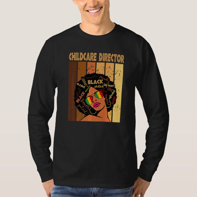 Camiseta O diretor de acolhimento de crianças negro afro-am (Frente)