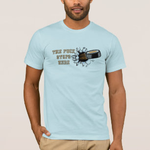 Camiseta O disco para aqui o t-shirt dos homens do hóquei