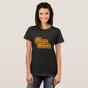 Camiseta O disco suga, o logotipo 70s retro