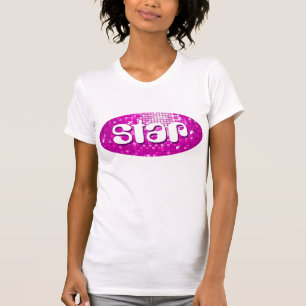 Camiseta O disco telha branco das senhoras da "estrela" do