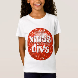 Camiseta O disco telha do "meninas vermelhas da diva xmas"