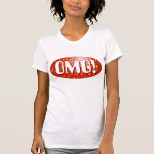 Camiseta O disco telha "OMG vermelho!"  pequeno branco das