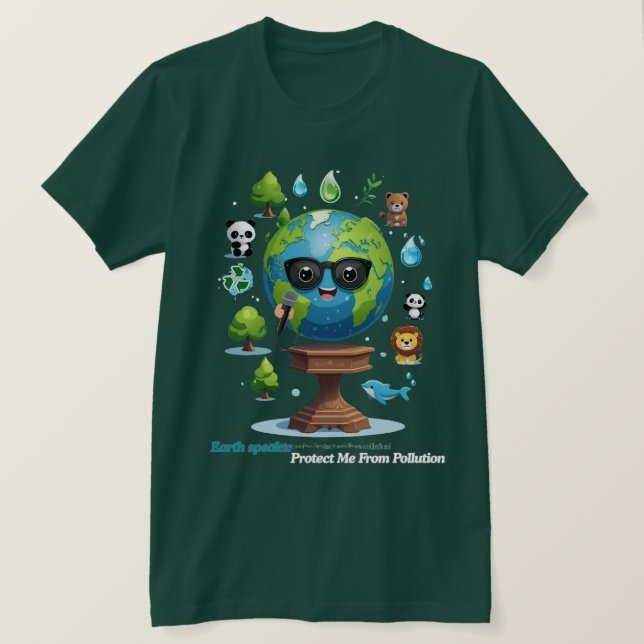 Camiseta O discurso da Terra: Um apelo à proteção (Frente do Design)