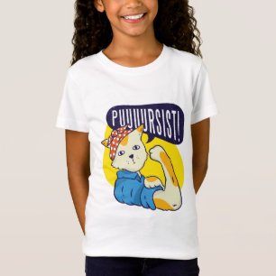 Camiseta O divertido Rosa feminista CAT resiste