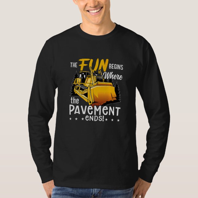 Camiseta O Divertimento Começa Local de Trabalho do Operári (Frente)