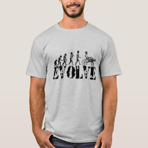 Camiseta O divertimento Recumbent da evolução da biciclet
