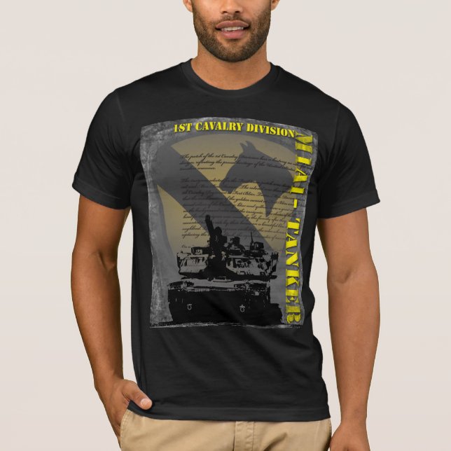 Camiseta ø Divisão da cavalaria - petroleiro M1A1 (Frente)