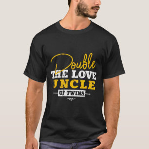 Camiseta O Dobro do Amor Tio de Gêmeos Vintage Coração