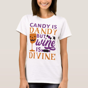 Camiseta O doce é Dandy, mas o vinho é Dia de as Bruxas eng