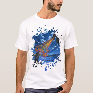 Camiseta O dragão - Obra de arte feita à mão