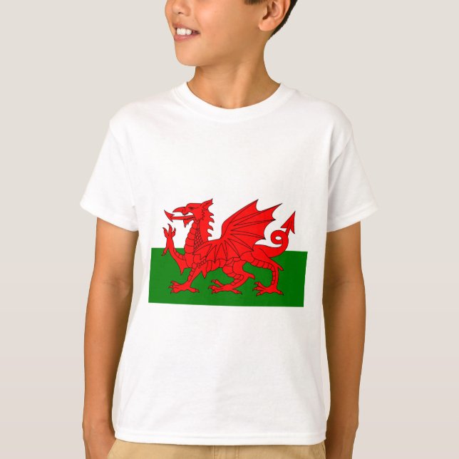 Camiseta O dragão vermelho [bandeira de Wales] (Frente)