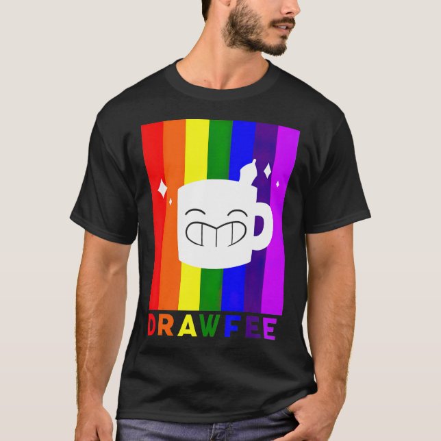Camiseta O Drawfee Suporta Orgulho TS Essencial T (Frente)