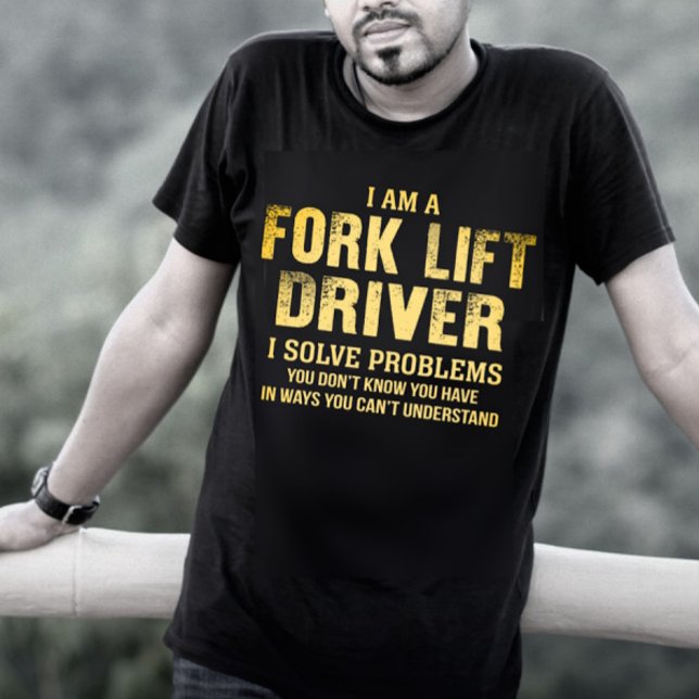 Camiseta O driver de elevação do garfo soluciona problemas (Criador carregado)