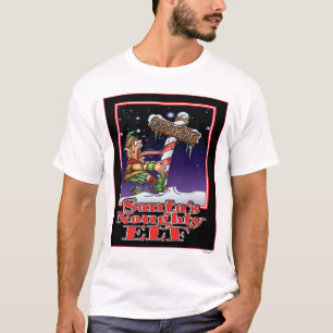 Camiseta O duende impertinente T branco do papai noel