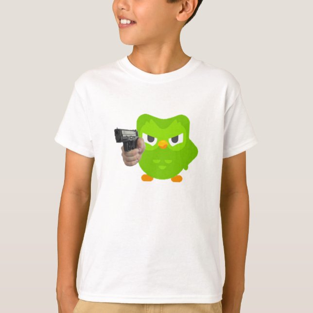 Camiseta O Duolingo está com raiva do Sticker (Frente)