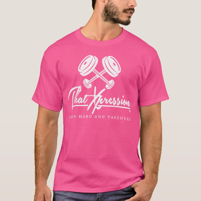 Camiseta O Duro Do Trem De Thatxpression E O Bar De Dumbbel (Frente)