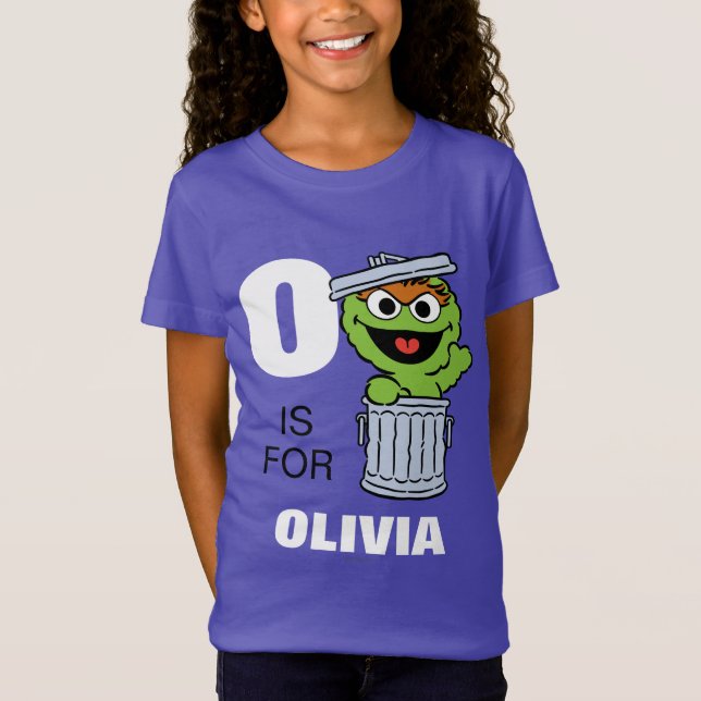 Camiseta O é para Oscar, o Grouch | Adicione seu nome (Frente)
