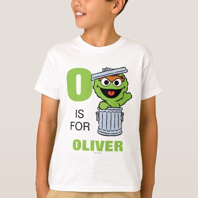 Camiseta O é para Oscar, o Grouch | Adicione seu nome (Frente)
