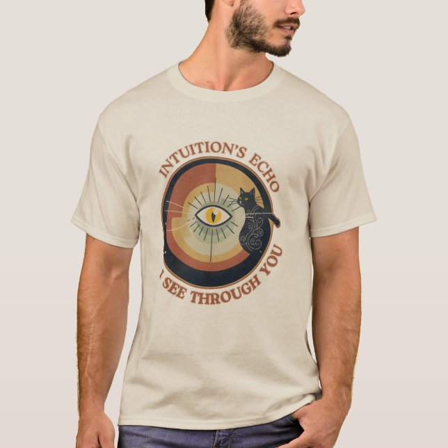 CAMISETA O ECO DA INTUIÇÃO: EU VEJO ATRAVÉS DE VOCÊ - GATA  (Frente)