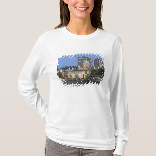 Camiseta O edifício do Parlamento iluminado por dentro (Frente)