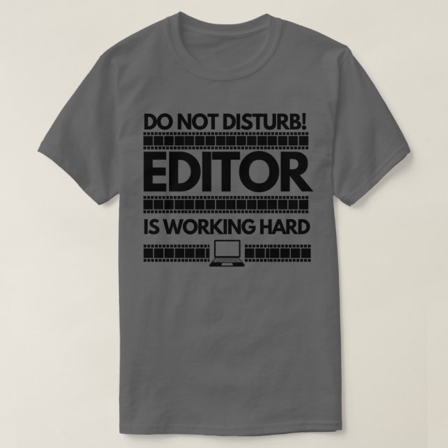 Camiseta O Editor Está Funcionando Com O Duro Brilhante (Frente do Design)
