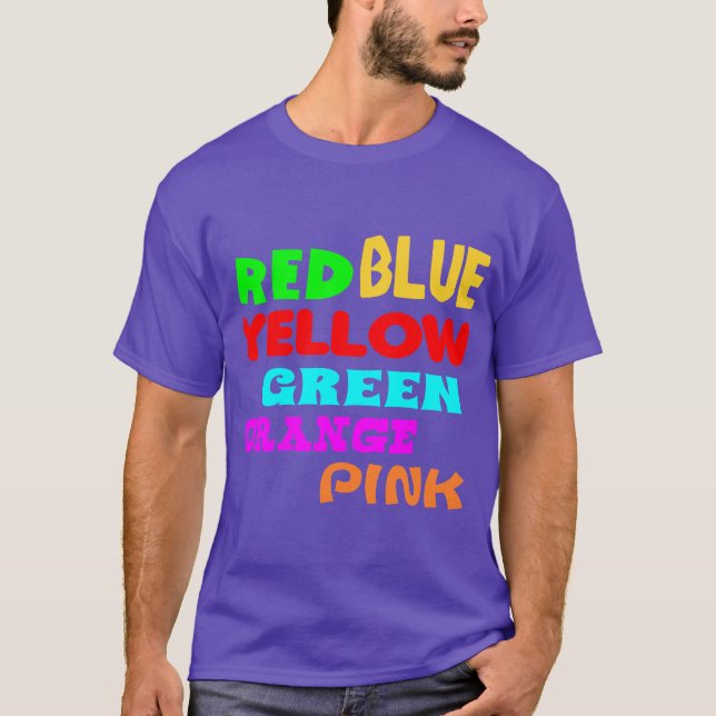 Camiseta O efeito de Stroop, leu as cores (Frente)