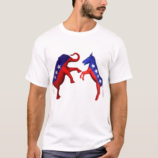 Camiseta O elefante contra o asno (Frente)