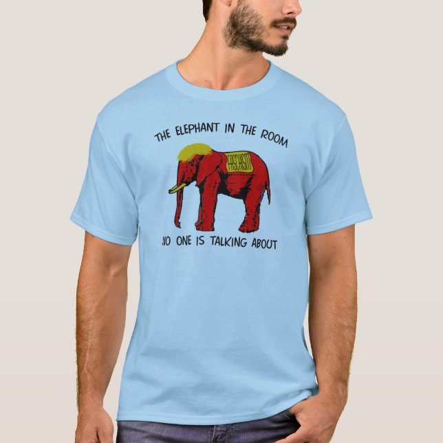Camiseta O elefante na sala ninguém está falando (Frente)