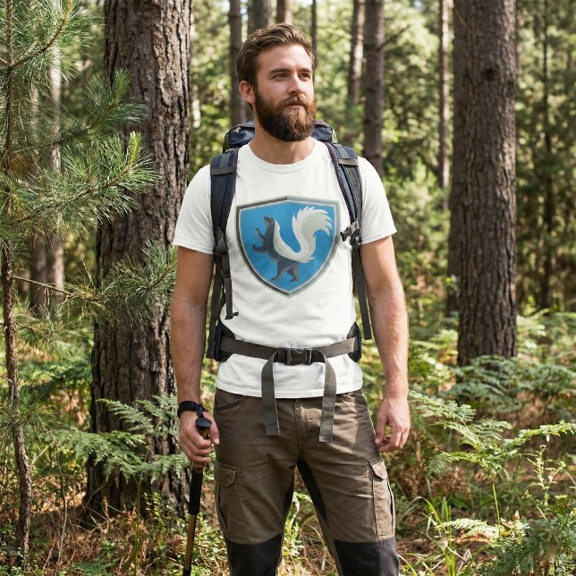 Camiseta O Elegante Skunk Emblem Wildlife Inspirou Crest (Criador carregado)