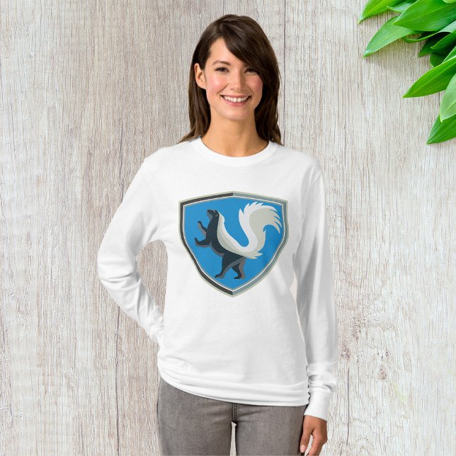 Camiseta O Elegante Skunk Emblem Wildlife Inspirou Crest (Criador carregado)