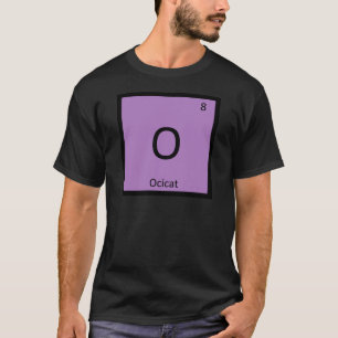 Camiseta O - Elemento de mesa periódica da química do gat