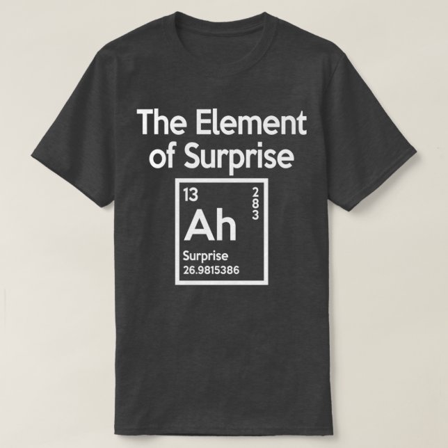 Camiseta O elemento de surpresa (Frente do Design)