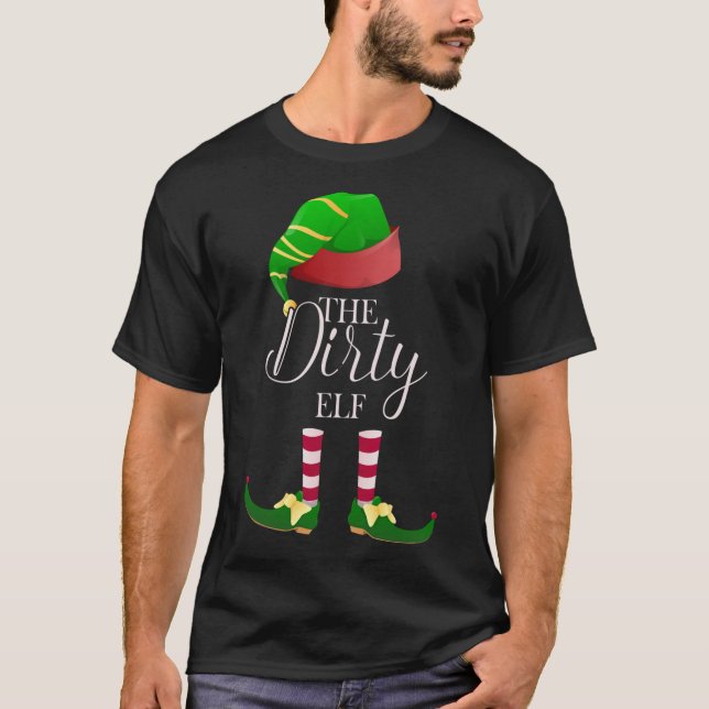 Camiseta O Elf Sujo Engraçado Família de Natal (Frente)