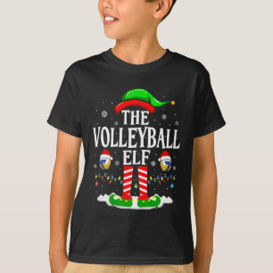 Camiseta O Elfo de Voleibol Engraçado Correspondendo Ao Vol