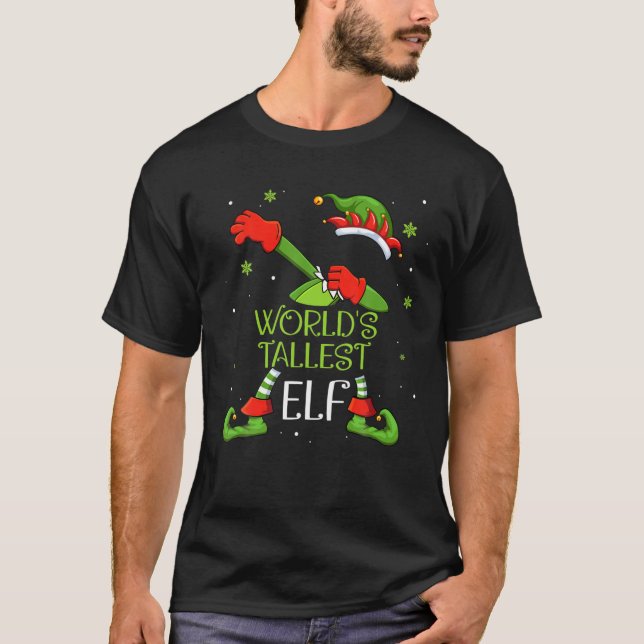 Camiseta O Elfo Mais Alto do Mundo, Dabbing Santa Claus Xma (Frente)