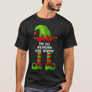 Camiseta O Elfo Por Trás Da Gravidez De Natal Bump Announ