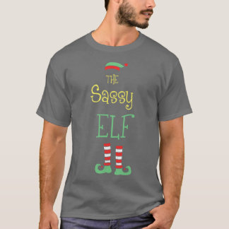 Camiseta O Elfo Sassy de Natal Elf Tee Matching Family Ts