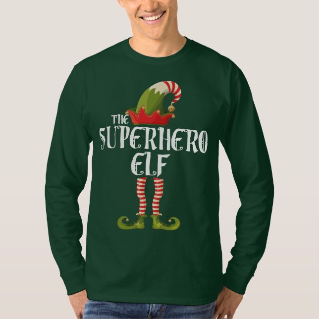 Camiseta o elfo super-herói (Frente)