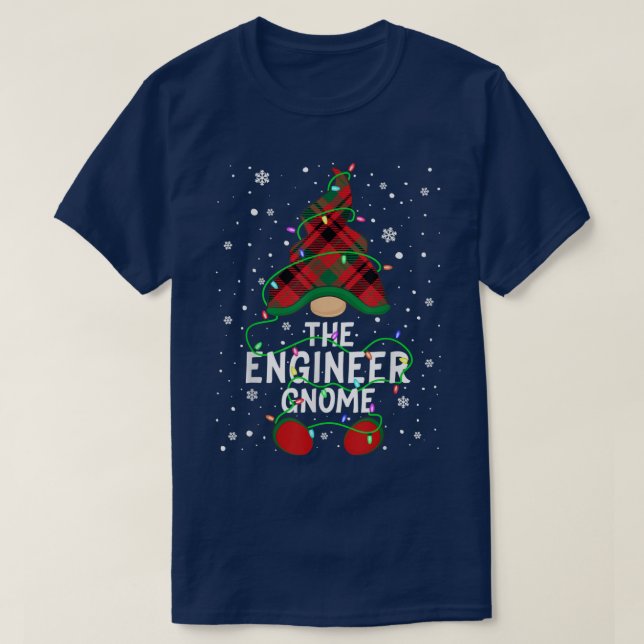 Camiseta O Engenheiro Gnomo Family Matching Group Xmas Ligh (Frente do Design)