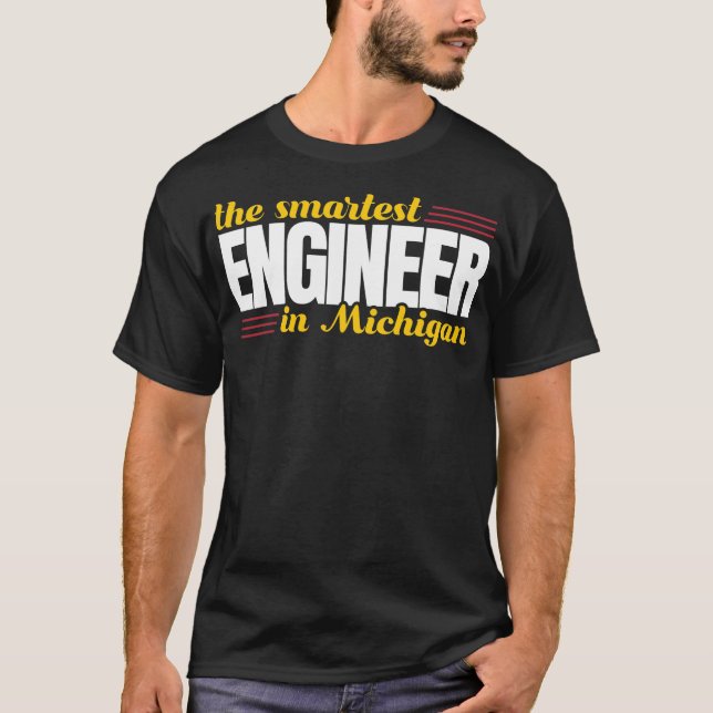 Camiseta O Engenheiro Mais Inteligente De Michigan (Frente)