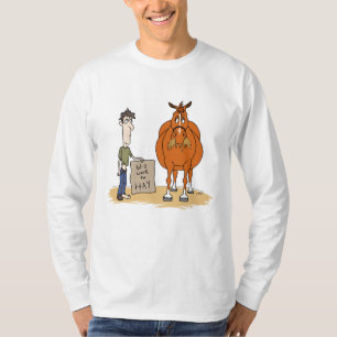 Camiseta O Engraçado Homem De Caricatura Vai Trabalhar Par