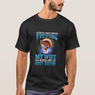 Camiseta O engraçado marido de pescador diz que a minha esp